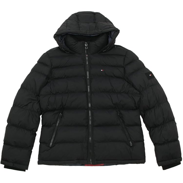 トミーヒルフィガー ダウンジャケット   ミックスド メディア パファー 中綿 スタンドネック ブラック メンズ 154AP164 BLK Amazon.co.jp: [トミーヒルフィガー] ダウンジャケット コート